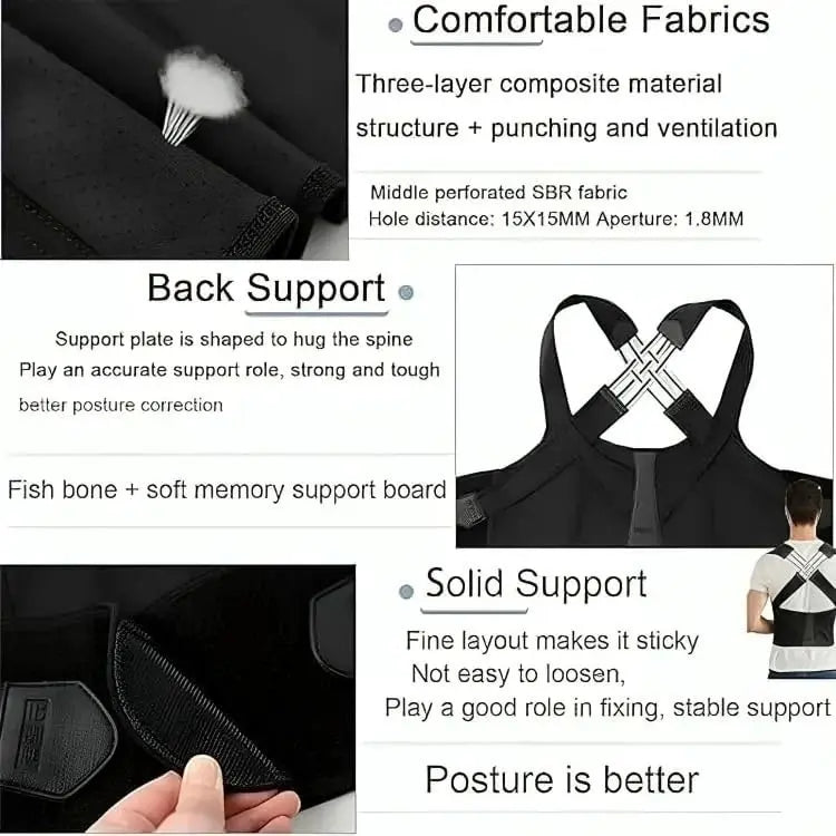 Elitte™ Adjustable Back Posture Corrector Belt – Relieves Back & Shoulder Pain | Unisex Support Strap