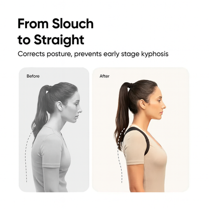 Elitte™ Adjustable Back Posture Corrector Belt – Relieves Back & Shoulder Pain | Unisex Support Strap